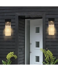 Asagikoiai 2-Pack Led Outdoor Wall Sconces, Weatherproof Dusk to Dawn Bubble Crystal Lights