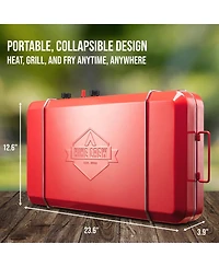 Hike Crew 2-in-1 Gas Camping Stove, Camping Grill & Stove with Igniter and Stainless Drip Tray