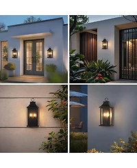 Asagikoiai 2-Pack Aluminum Outdoor Wall Lantern Lights, Large Waterproof Garage Porch Light