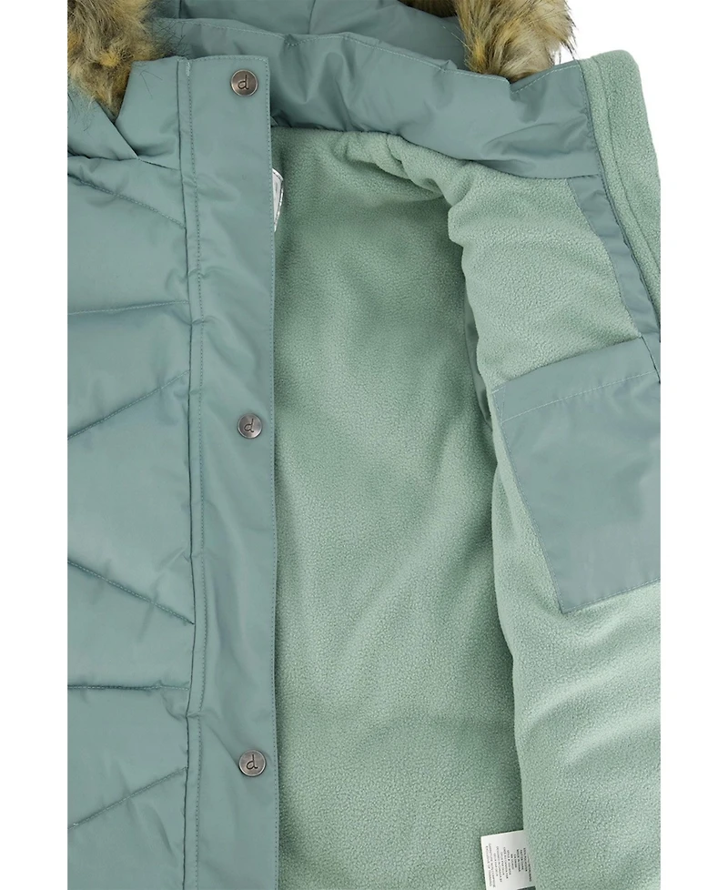 Deux par Toddler ( 2T to 5T ) Girl Long Winter Puffer Coat Sage