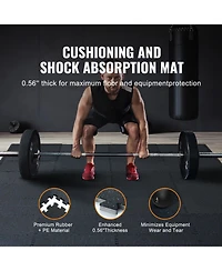 Sevorley Interlocking Gym Floor Tiles, 6-Piece Rubber-Top Puzzle Mats, 24 Sq Ft