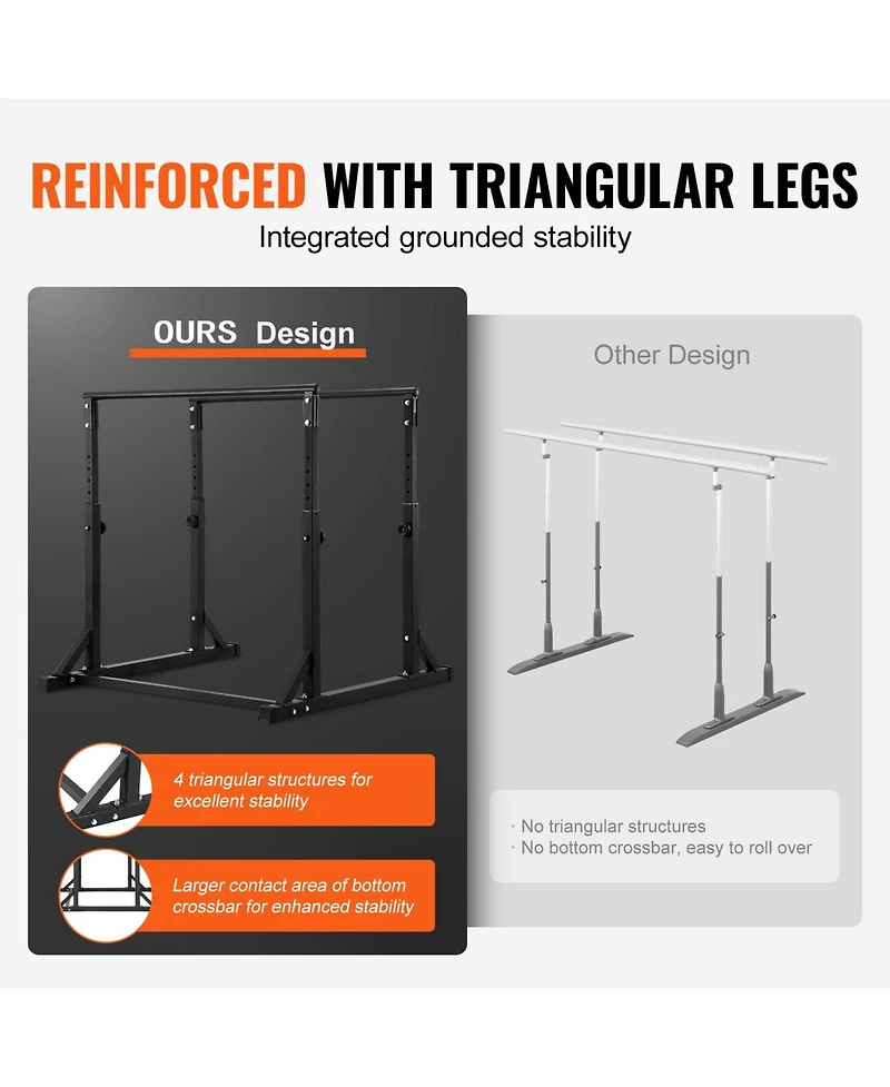 Sevorley Heavy Duty Dip Bar Station, 800 lbs Capacity Adjustable Parallel Bars for Home Gym