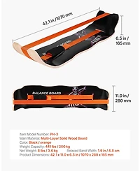 Sevorley Wooden Wobble Balance Board Trainer for Core Workouts, 441 lb Capacity