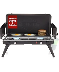 Hike Crew 2-Burner Gas Camping Stove and Griddle