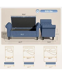 Homcom 47" Storage Ottoman Bench, Tufted End of Bed Bench