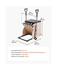 Sevorley Pilates Chair, Split-Pedal Combo Chair with Handles for Home Gym Studio