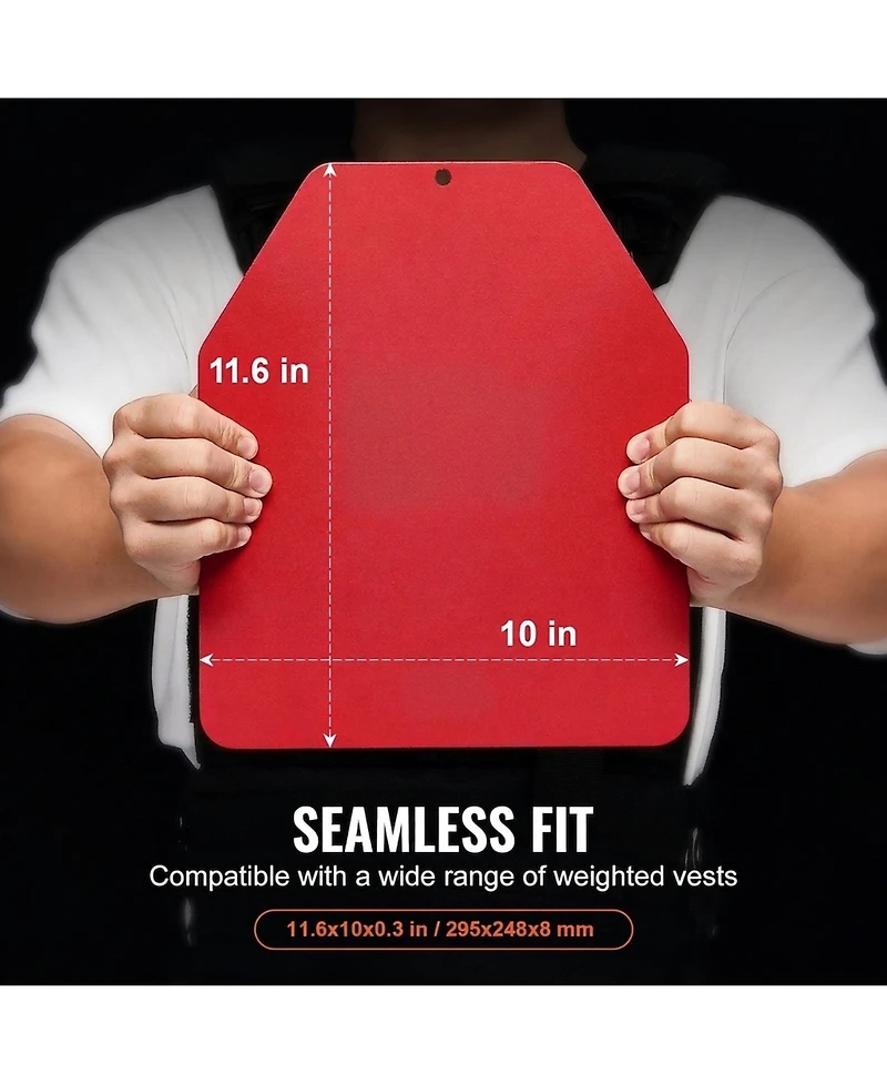 Sevorley 8.75 lb Weight Vest Plates, Pair of Contoured Steel Weighted Plates