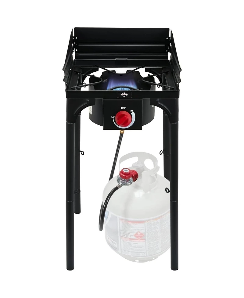 Hike Crew Cast Iron 1-Burner Gas Camping Stove, 75,000 Btu Portable Stove with Flame Control