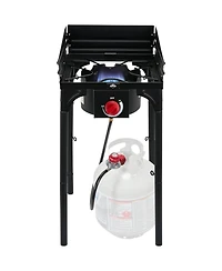 Hike Crew Cast Iron 1-Burner Gas Camping Stove, 75,000 Btu Portable Stove with Flame Control