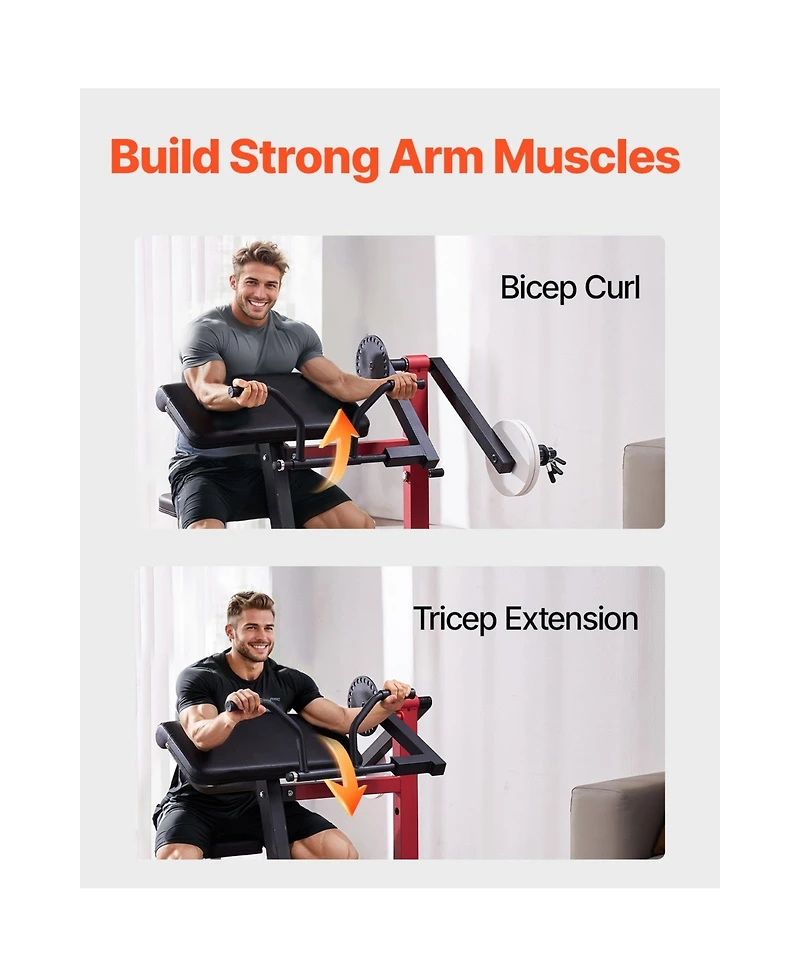 Sevorley 2-in-1 Preacher Curl and Tricep Extension Machine for Home Gym