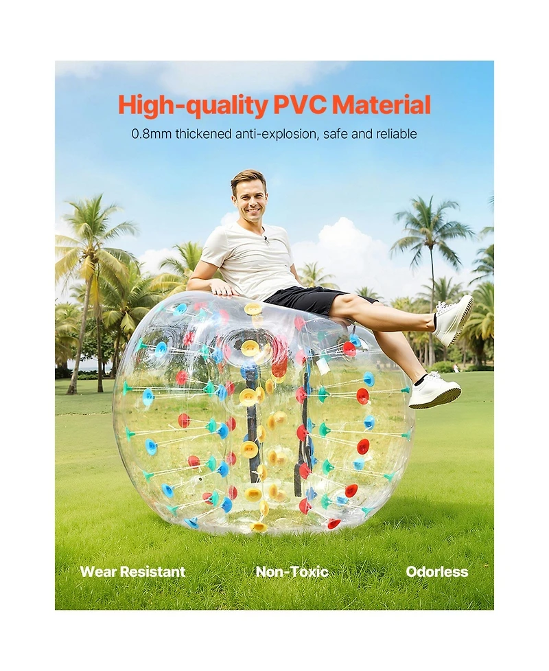 Sevorley Inflatable Bumper Ball, 5 feet Body Sumo Zorb Ball for Outdoor Team Play