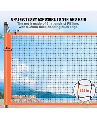 Sevorley Portable Volleyball and Badminton Combo Set with Adjustable Steel Poles