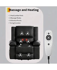 homfan Power Lift Recliner Chair, Heat and Massage, Pu Leather Electric Lift for Elderly And Mobility Impaired,Reclining Sofa