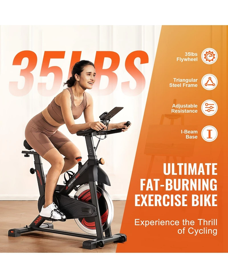 Sevorley Indoor Cycling Exercise Bike, Magnetic Resistance, Belt Drive, Lcd Monitor, 35 lbs Flywheel