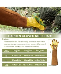 Xdovet Long Cowleather Garden Gloves Women Thorn Proof Rose Pruning