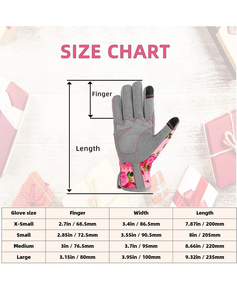 Xdovet Leather Gardening Gloves Women Thorn Proof Work Gloves