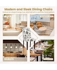 Gymax Wooden Dining Chair Set of With Rubber Wood Legs Padded Seat S Springs High Back