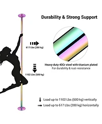 Yescom 3 Pack 9.25 Ft Spinning Static Dancing Pole Kit for Fitness Studio Club Colorful