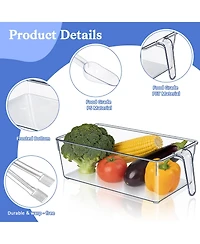Piscifun Clear Ice Bucket Storage Set With Handle Scoop Tongs Home Bar Organization