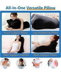 Piscifun Memory Foam Wedge Pillow 27 Degree Angled Contoured Bed Support Cushion With Removable Cover