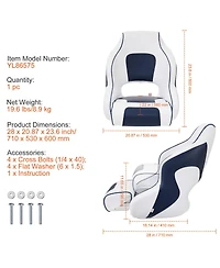 Sevorley Captain Bucket Boat Seat with Flip-Up Bolster and High Back