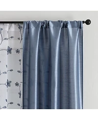 Kate Aurora Jasmine Embroidered 6 Piece Rod Pocket Coordinating Sheer Window Curtain Panels