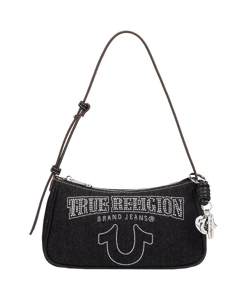 True Religion Women's Bling Logo Denim Shoulder Bag
