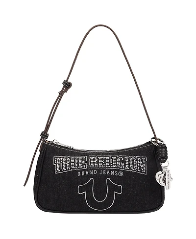 True Religion Women's Bling Logo Denim Shoulder Bag