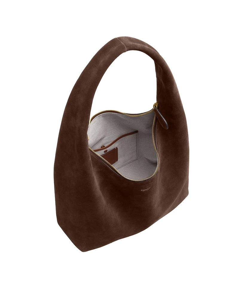 Coach Brooklyn Suede Zipper Medium Shoulder Handbag