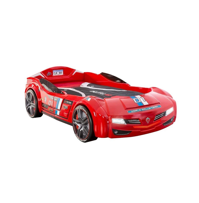 Cilek Kids Room BiTurbo Twin-Size Race Car Bed, - Remote Control, Led Lights, Sound Fx