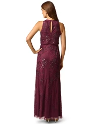 Adrianna Papell Women's Beaded Bloused-Waist Evening Gown