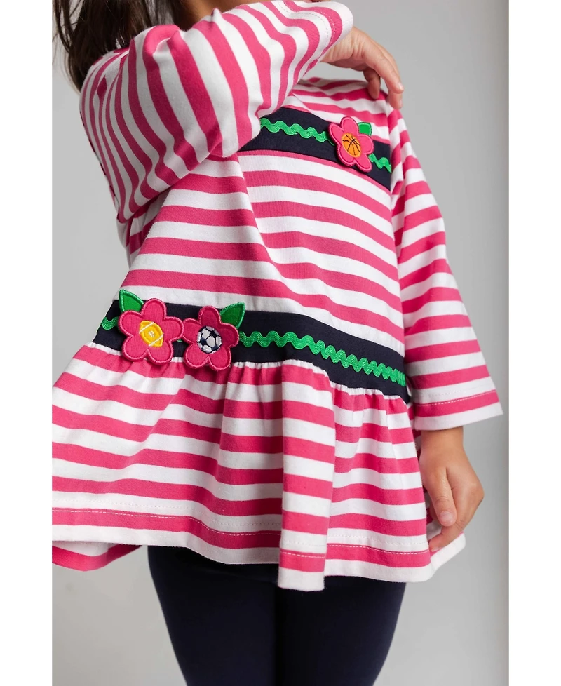 Florence Eiseman Baby Girl ( 12M to 24M ) Stripe Knit Tunic With Sport Flowers And Leggings