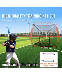 Sevorley 7x7 ft Replacement Baseball and Softball Practice Net with Strike Zone
