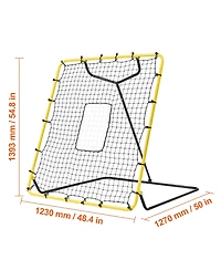 Sevorley 4 x 4.5 ft Baseball and Softball Rebounder Net with Pitching Target and 4 Angles
