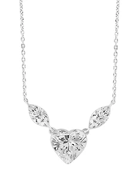 Macy's Lab-Grown 3-Stone Diamond Necklace (2 ct. t.w.) in 14k White Gold