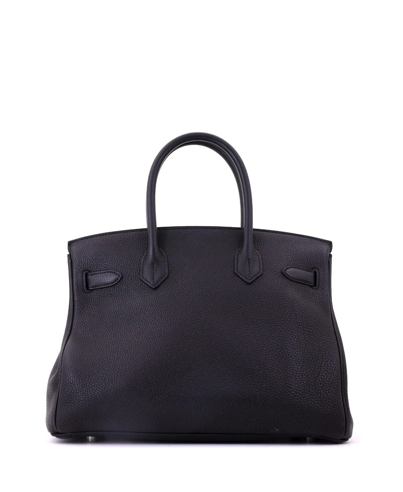 Pre-Owned HERMES Birkin 30 Handbag Black Togo with Palladium Hardware