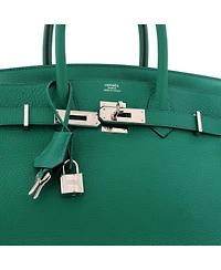 Pre-Owned HERMES Birkin 30 Handbag Verso Clemence with Palladium Hardware
