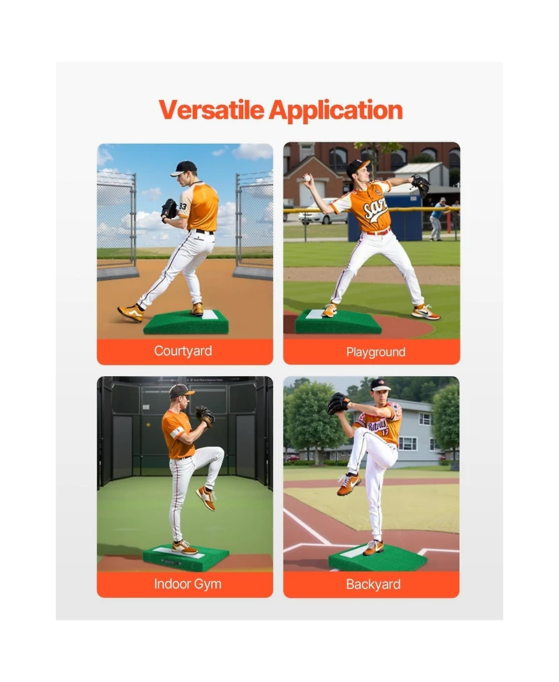 Sevorley Portable Baseball Pitching Mound, 31 in with Antifade Turf and Pitching Rubber