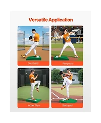 Sevorley Portable Baseball Pitching Mound, 31 in with Antifade Turf and Pitching Rubber