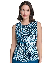 Calvin Klein Women's Pleated Crewneck Sleeveless Top