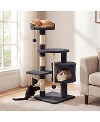 Hongge 36 Inch Kitten Tower with Condo Plush Perch and 3 Sisal Scratching Posts