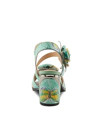 L'Artiste Women's Spring Step Flowerpower Strappy Sandal with Rosette Vamp
