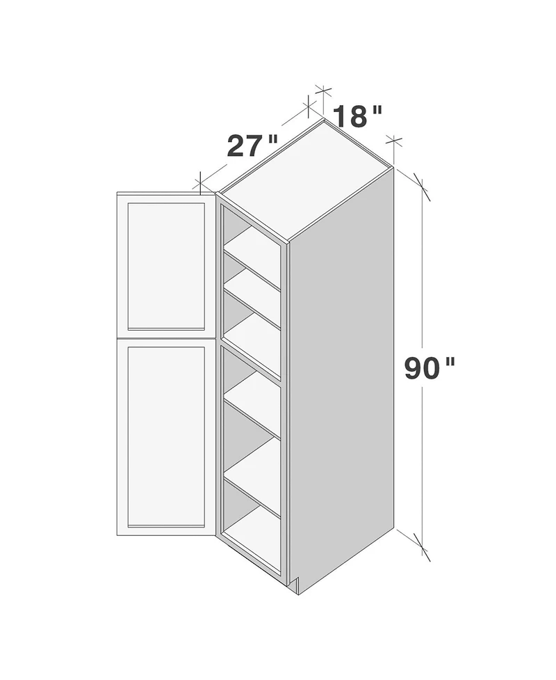 Boyel Living 90 Inch Hight. Pantry Cabinet 2 Doors 4 Shelves, Kitchen with Solid Wood Frame, Soft-Close Hinges