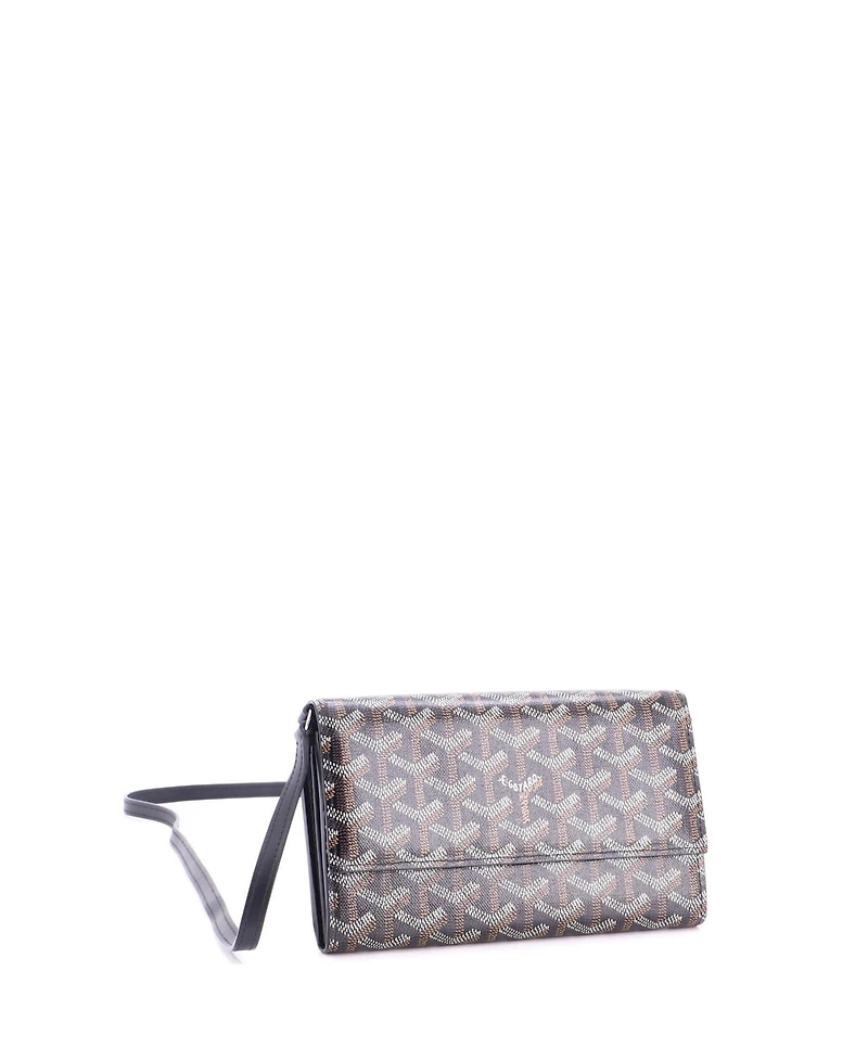 Pre-Owned Goyard Varenne Continental Wallet with Strap Coated Canvas