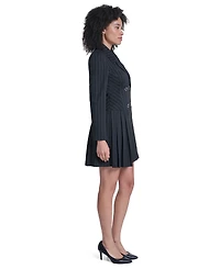 Karl Lagerfeld Paris Women's Pinstripe Pleated Skirt Blazer Dress