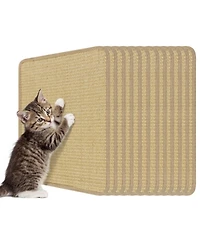 Hongge 12-Piece Cat Scratcher Mat Set 16 x 12 Inch Sisal Scratching Pads with Anti-Slip Backing