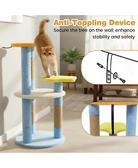 Hongge 29 Inch Modern Cat Tree with Star and Moon Platforms and Jute Scratching Posts