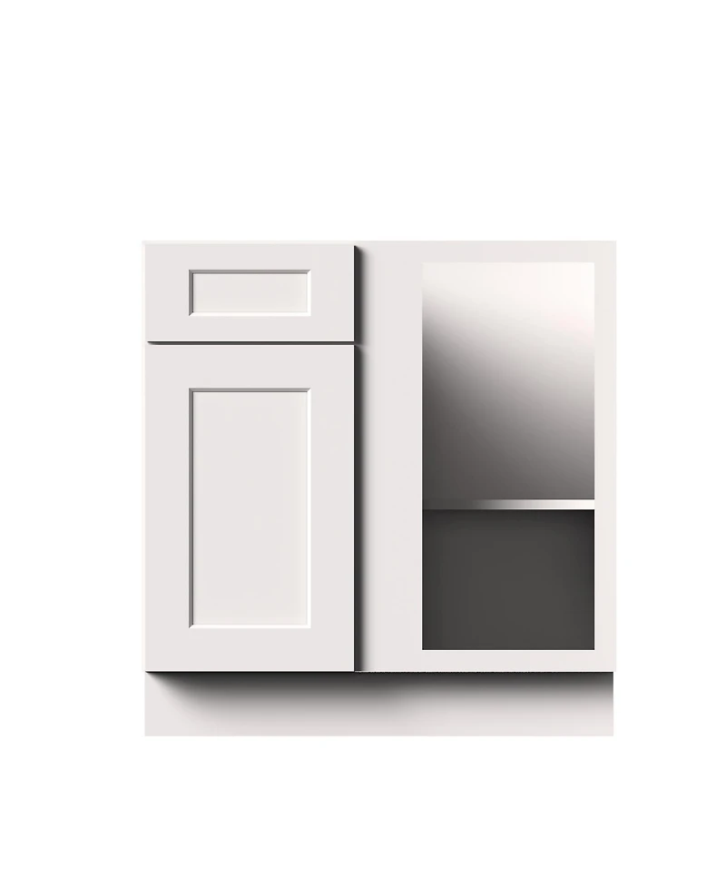 Boyel Living 33 Inch Blind Corner Base Cabinet, Kitchen Cabinet with Solid Wood Frame, Soft-Close Hinges, Low-voc, Uv Finish