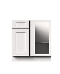 Boyel Living 33 Inch Blind Corner Base Cabinet, Kitchen Cabinet with Solid Wood Frame, Soft-Close Hinges, Low-voc, Uv Finish