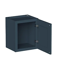 Boyel Living 15 Inch Wide Short Wall Cabinet, Ready to Assemble Cabinet with Solid Wood Frame, Soft-Close Slides and Hinge